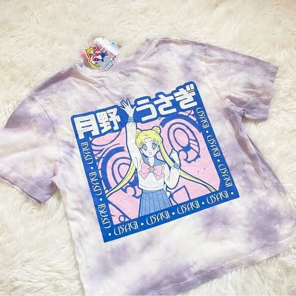 Sailor Moon Lavender Tie-Dye Crop Top - Picture 3 of 6